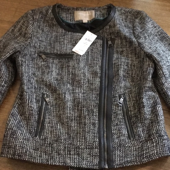 Banana Republic Jackets & Blazers - 3/$30 Banana Tweed 2P jacket faux leather trim